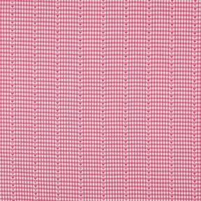Baumwollstoff Jacquard Karo und Herzchen – pink/weiss, 