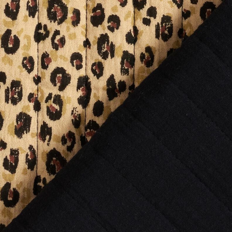 Musselin Steppstoff Leo Print – beige/schwarz, image number 5