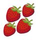 Applikation Erdbeeren [ 4 Stück ] | Kleiber – rot/grün,  thumbnail number 1