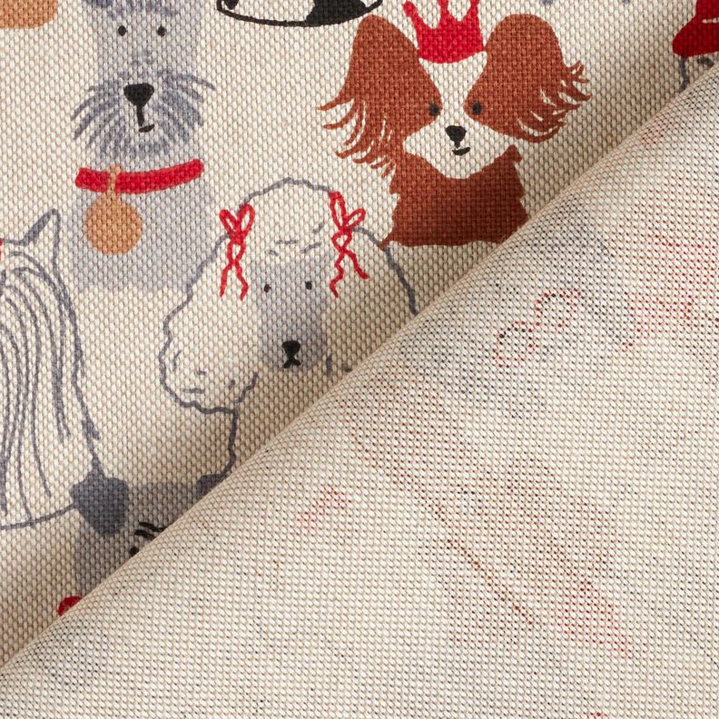 Dekostoff Halbpanama elegante Hunde – natur/grau,  image number 4