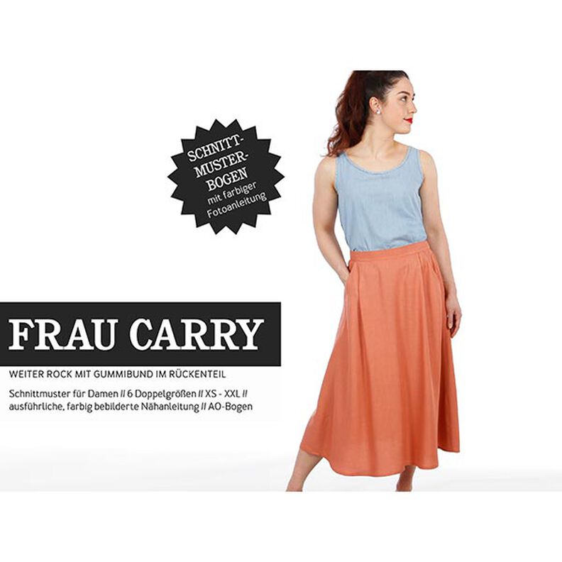 FRAU CARRY weiter Rock mit Gummibund im Rückenteil | Studio Schnittreif | XS-XXL,  image number 1