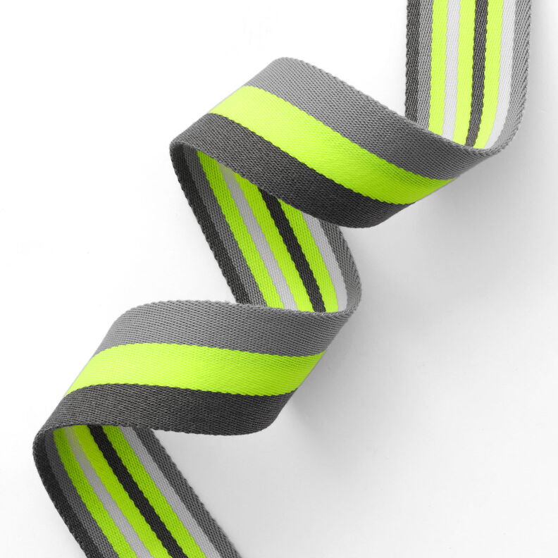 Taschengurtband Neon [ 40 mm ] – neongelb/grau,  image number 2