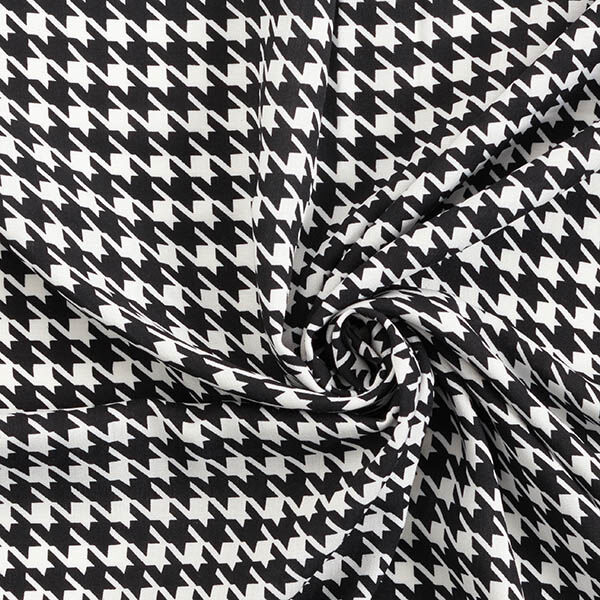Viskosestoff Hahnentritt – schwarz/weiss, image number 3