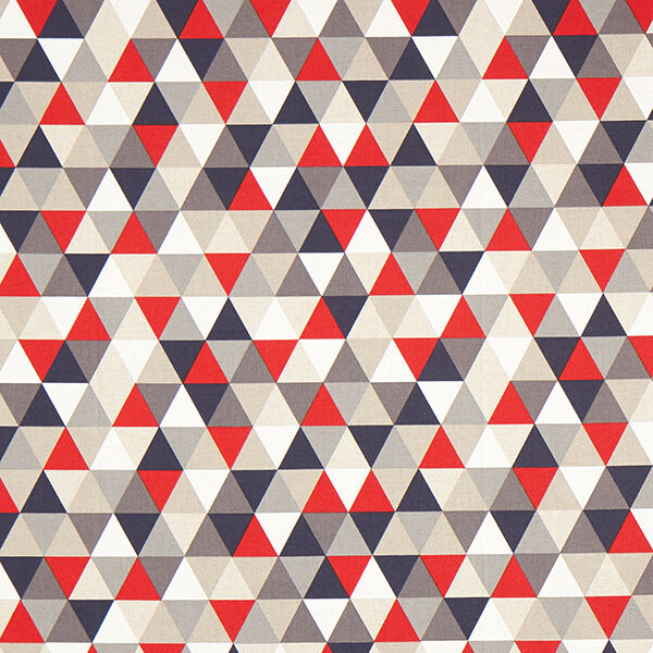 Dekostoff Halbpanama Dreiecke – rot | Reststück 50cm