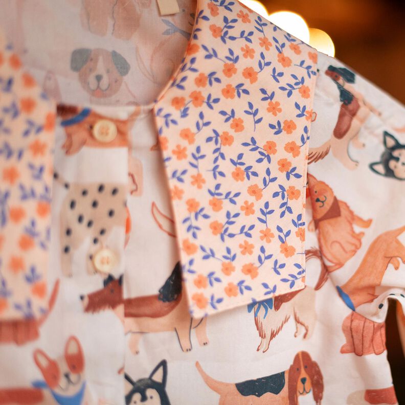 GOTS Baumwollpopeline Streublümchen | Poppy Fabrics – natur/pfirsichorange,  image number 7