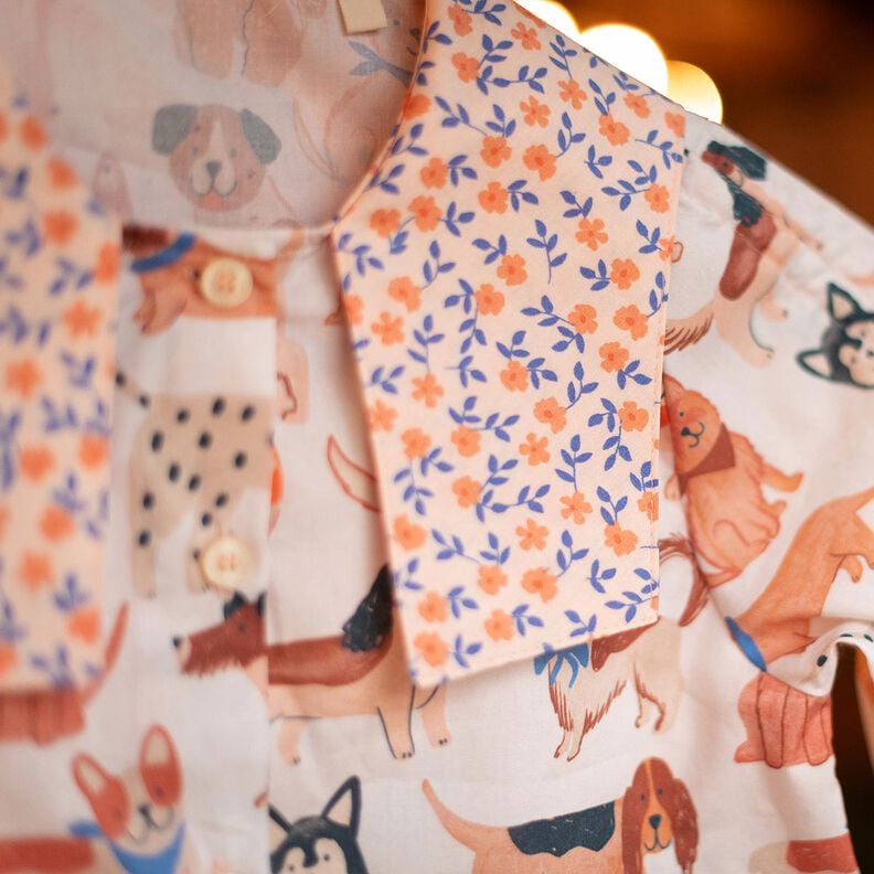 GOTS Baumwollpopeline Streublümchen | Poppy Fabrics – natur/pfirsichorange, image number 7