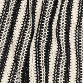 Strickstoff Streifen | Poppy Fabrics – schwarz/wollweiss, 