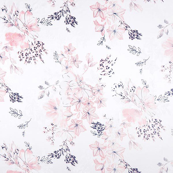 Seiden-Viskose-Satin große Blumensträuße – weiss, image number 1