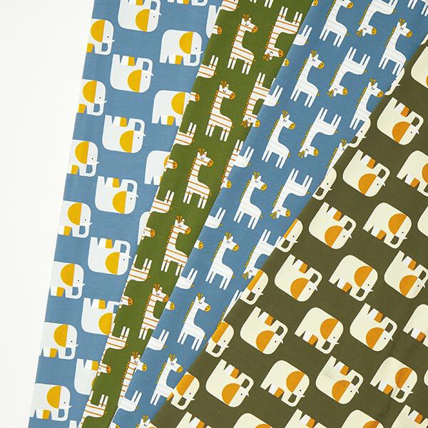 Bio-Baumwolljersey Giraffen – jeansblau – Muster,  image number 5
