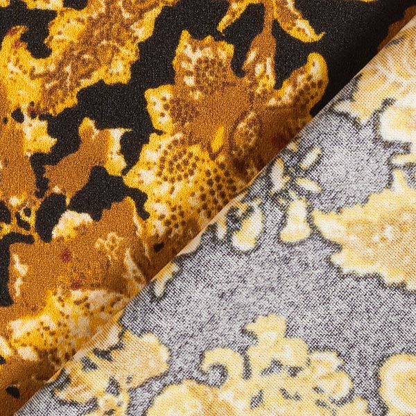 Interlockjersey Barockblumen – schwarz/gold, image number 4