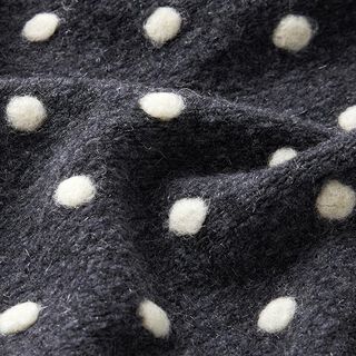 Woll-Mix Walkstoff Punkte – grau/wollweiss, 