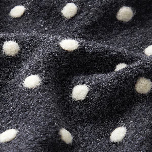 Woll-Mix Walkstoff Punkte – grau/wollweiss, image number 2