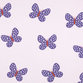 Sweatshirt angeraut große Schmetterlinge | Poppy Fabrics – pastellflieder/blaulila, 
