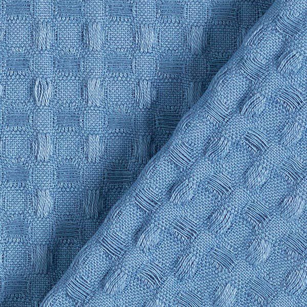 Baumwoll-Jacquard Waffelstruktur – jeansblau | Reststück 100cm
