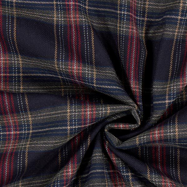 Schottenkaro Stretch – navy/rot | Reststück 100cm