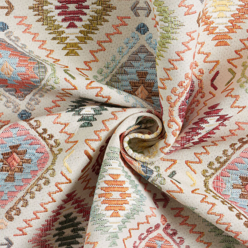 Dekostoff Jacquard indischer Teppich – hellbeige,  image number 4