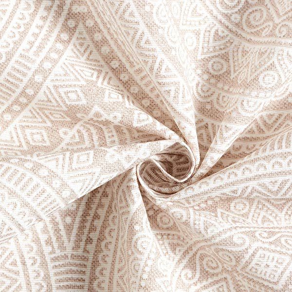 Dekostoff Canvas Mandala – natur/weiss | Reststück 50cm