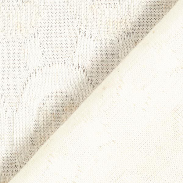 Leichter Feinstrick Bogen-Ornamente – wollweiss | Reststück 50cm