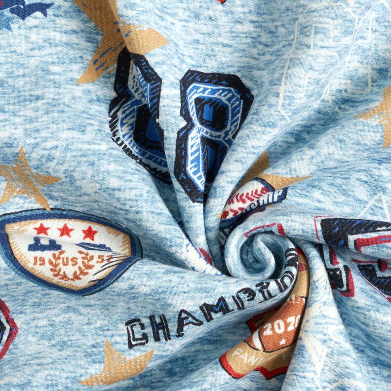 Alpenfleece Collagejacke – hellblau/grau, image number 3
