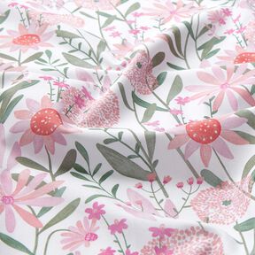 Baumwollpopeline große Wiesenblumen Digitaldruck | Poppy Fabrics – weiss, 