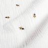 Musselin/ Doppel-Krinkel Gewebe Bienchen – wollweiss/gold,  thumbnail number 2