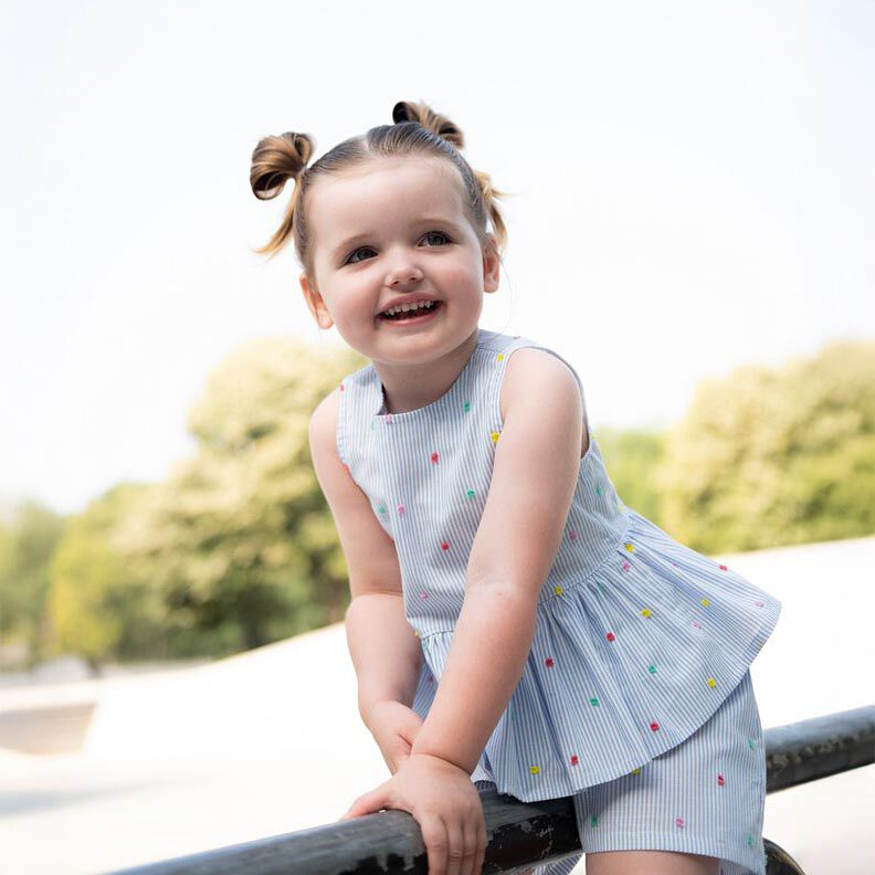 Feiner Baumwollbatist Dobby und Streifen | Poppy Fabrics – hellblau/weiss,  image number 5