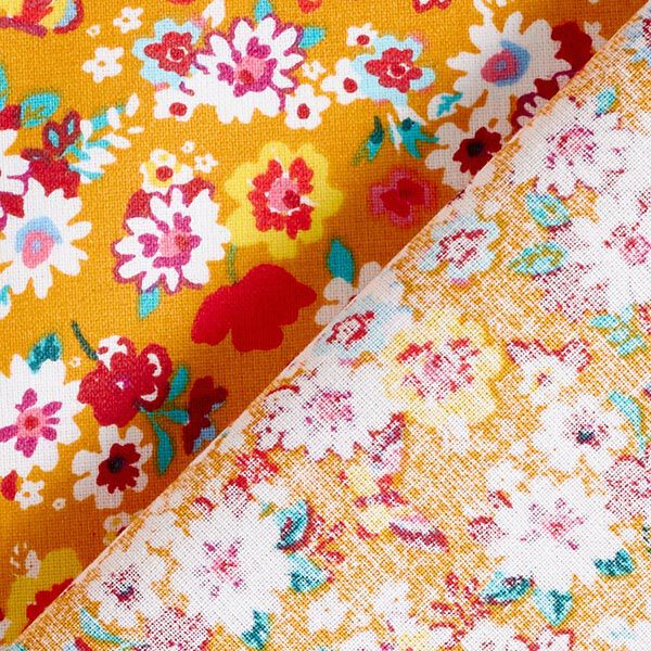 Beschichtete Baumwolle niedliche Blümchen – currygelb – Muster, image number 5