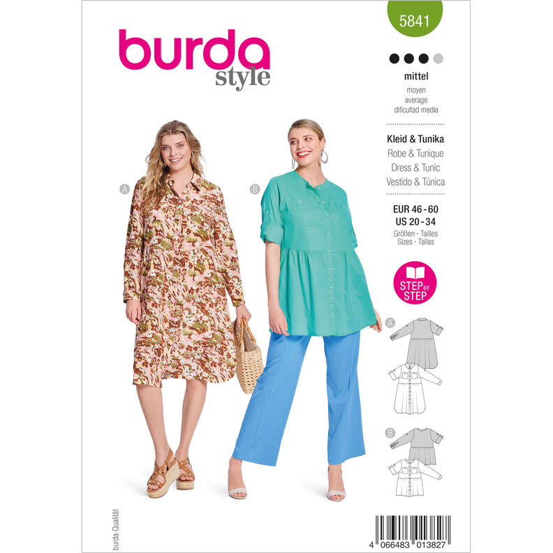 Plus-Size Kleid / Tunika | Burda 5841 | 46-60, image number 1
