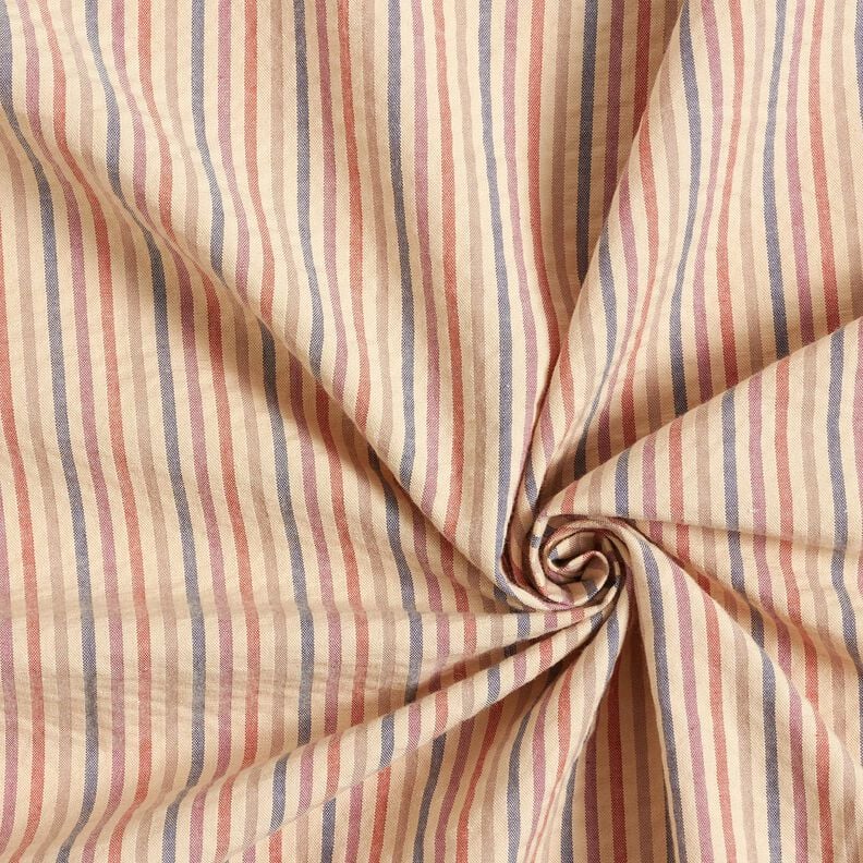 Seersucker bunte Streifen – cashew/traube, image number 3