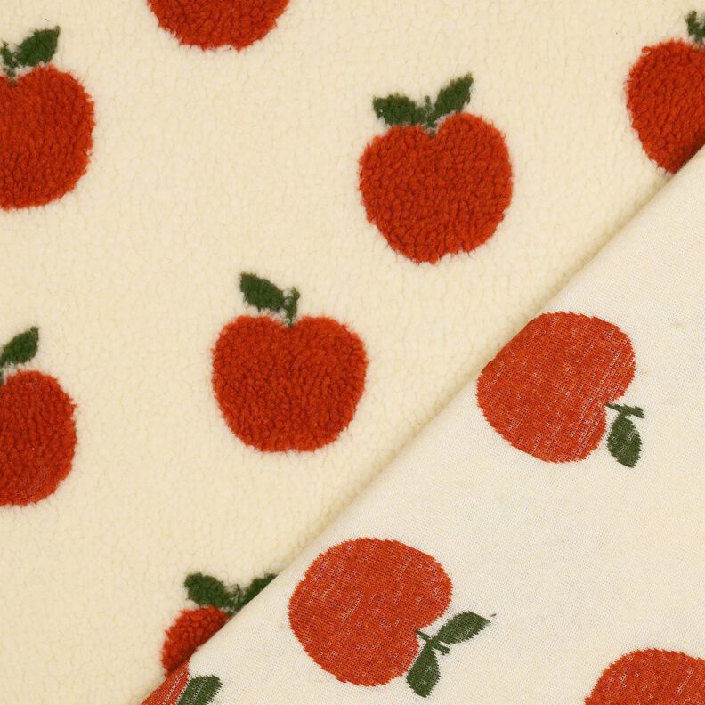 Teddyplüsch Äpfel | Poppy Fabrics – wollweiss/terracotta, image number 4