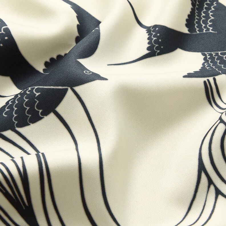 Satin-Panel Schwalben | Katia Fabrics – anthrazit/creme,  image number 8