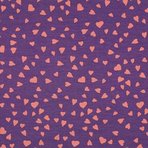 Sommersweat Herzen | Poppy Fabrics – lila/altrosa, 