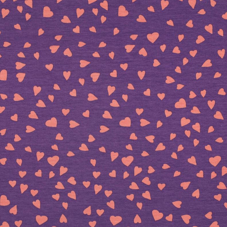 Sommersweat Herzen | Poppy Fabrics – lila/altrosa, image number 1