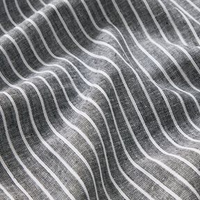 Leinen-Baumwoll-Mix breite Streifen – schwarz/weiss, 