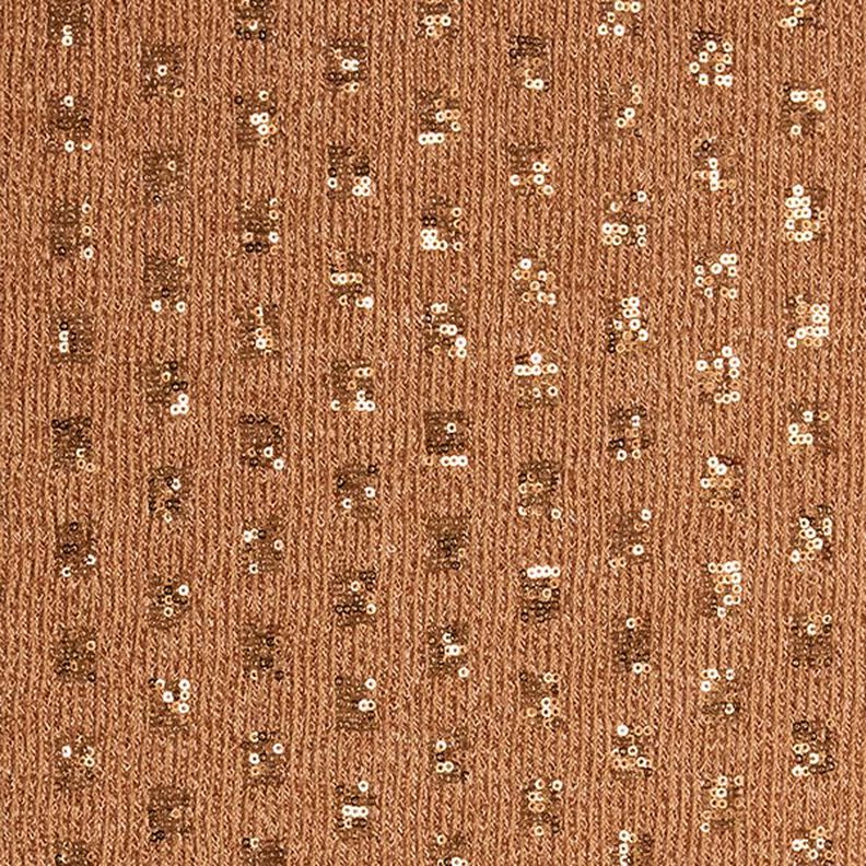 Strickstoff Glitzerpailletten Kästchen – karamell, image number 1