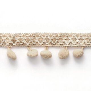 Pomponborte Kreuz [ 15 mm ] – beige, 
