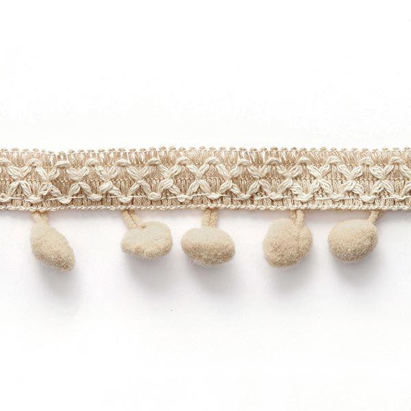 Pomponborte Kreuz [ 15 mm ] – beige,  image number 1