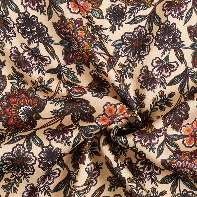Viskose Satin Paisley Blumen – cashew,  image number 3