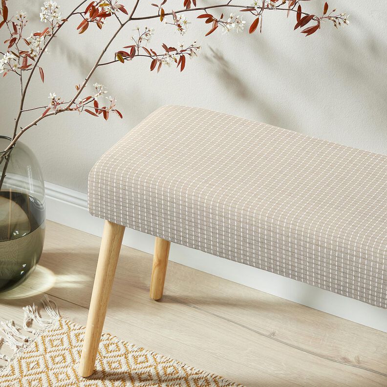 Dekostoff Jacquard Karostruktur &ndash; natur,  image number 5