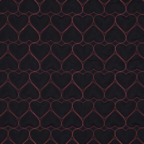 Steppstoff Neon Herzen | Poppy Fabrics – schwarz/neonpink, 