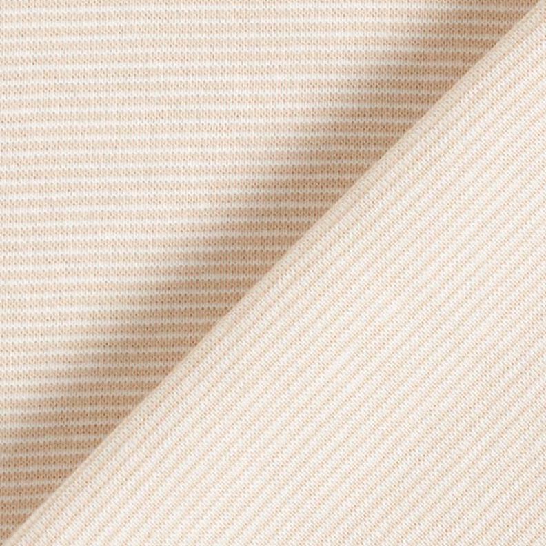 Bündchen Schlauchware schmale Ringel – beige/wollweiss | Reststück 100cm,  image number 3