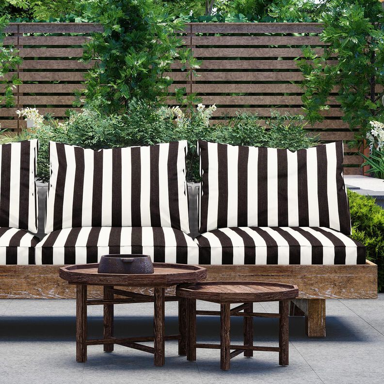 Outdoorstoff Canvas Blockstreifen – schwarz/elfenbein,  image number 6