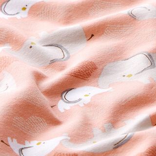Baumwolljersey Mama- und Babyelefant – altrosa, 