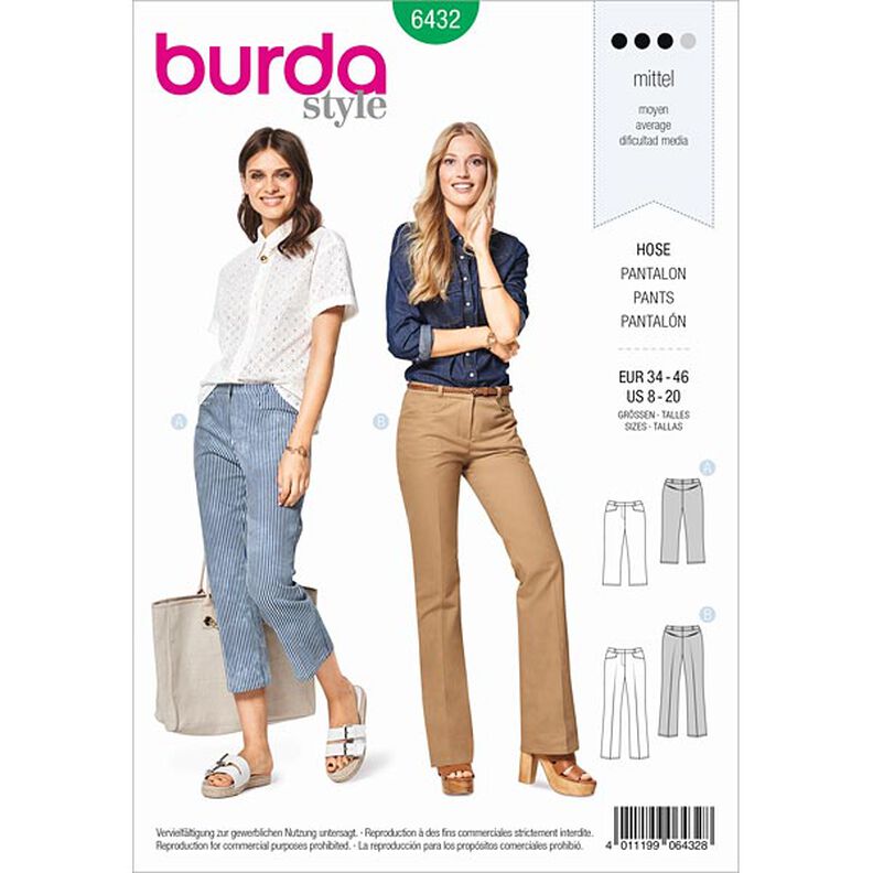 Hose / 7/8 Hose | Burda 6432 | 34-46, image number 1