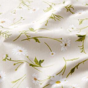Beschichtete Baumwolle Gänseblümchen – natur/weiss, 