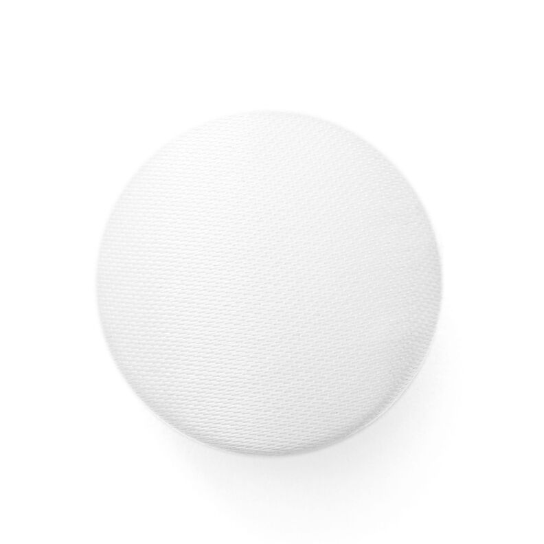 Bezogener Knopf, Brautsatin – weiss,  image number 1