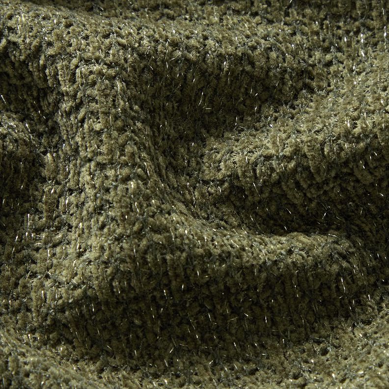 Chenille Strickjacquard Glitzer – dunkelpinie/silber metallic,  image number 2