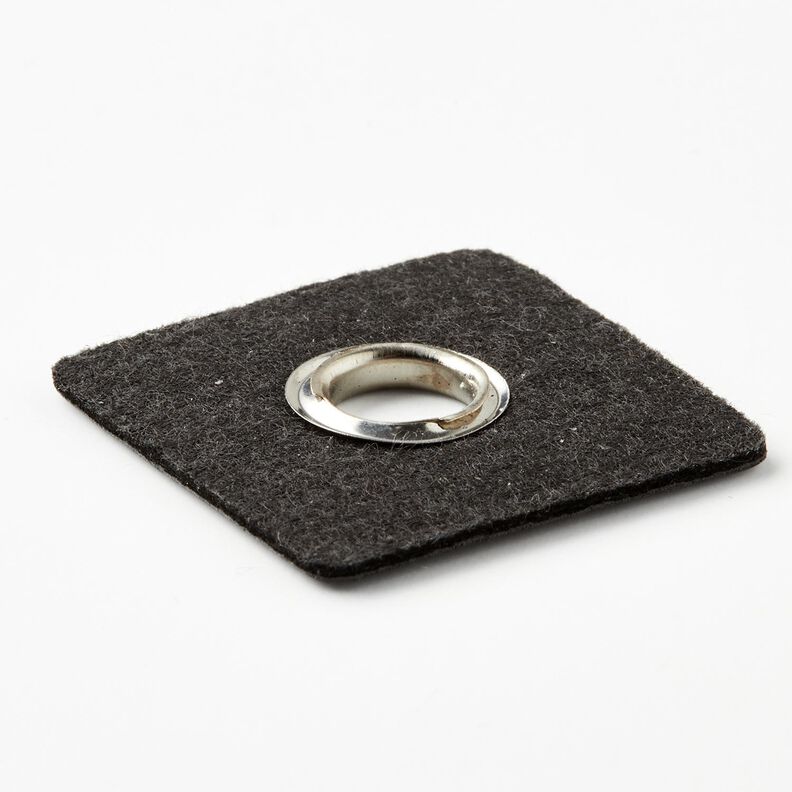 Ösenpatch [30 x 30 mm] – schwarz/silber metallic,  image number 3