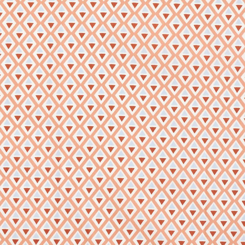 Beschichtete Baumwolle kleine Rauten – braun/weiss,  image number 1