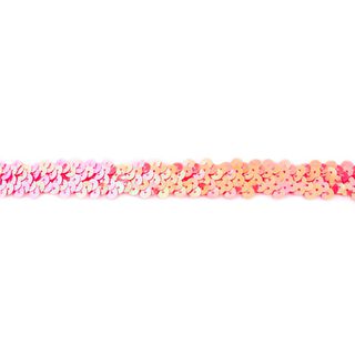 Elastische Paillettenborte [20 mm] – pfirsichorange/rosa, 